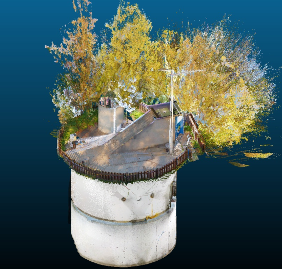 Komplett műtárgy és környezetének megjelenítése pontfelhős állományban